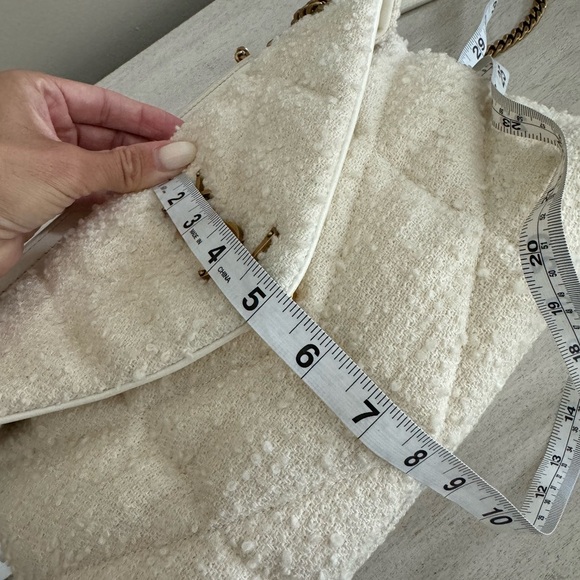 YSL Saint Laurent Small Lou Lou Tweed Boucle Cream Purse - Picture 7 of 12